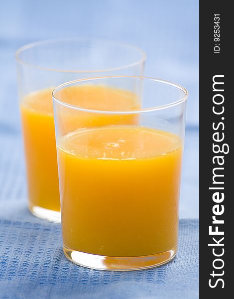 Natural fresh and delicious orange juice glass