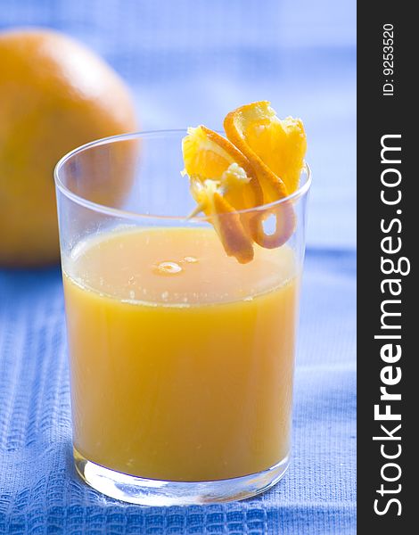 Natural fresh and delicious orange juice glass