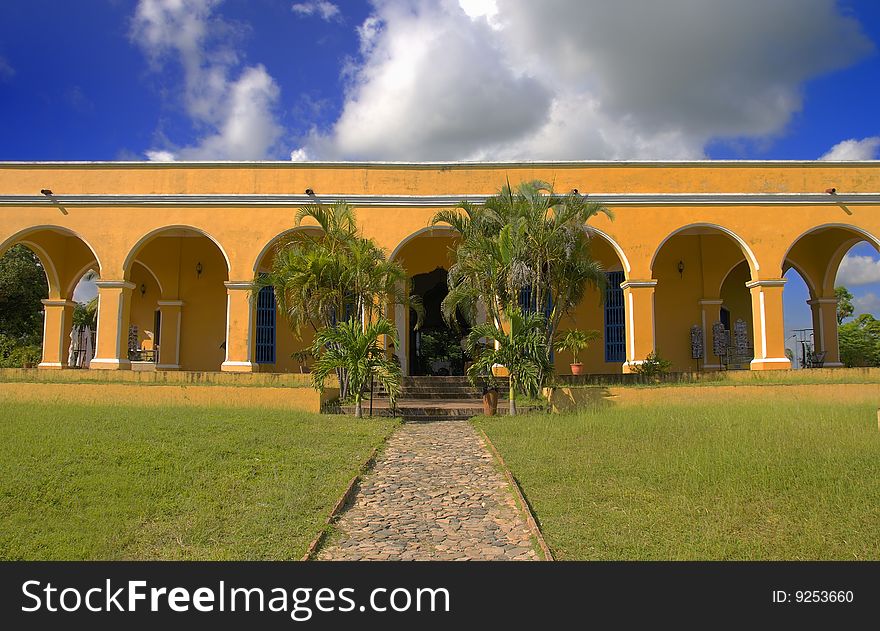 A view of tropical house in Trinidad countryside, Cuba