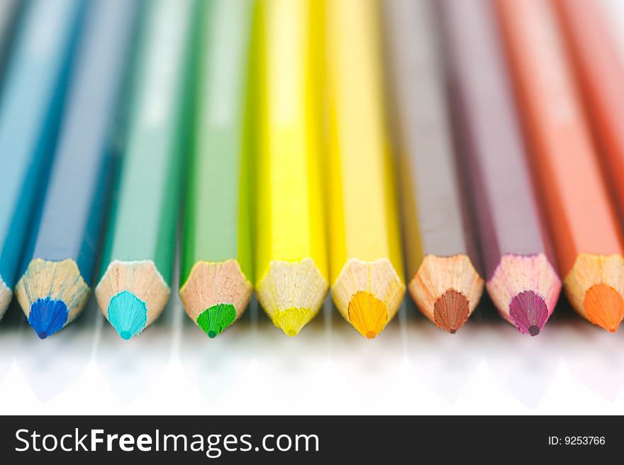 Colored Pencils isolated against a white background. Colored Pencils isolated against a white background