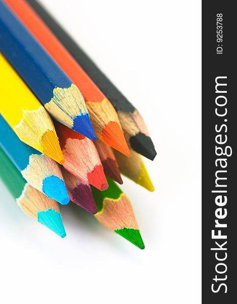 Colored Pencils isolated against a white background. Colored Pencils isolated against a white background