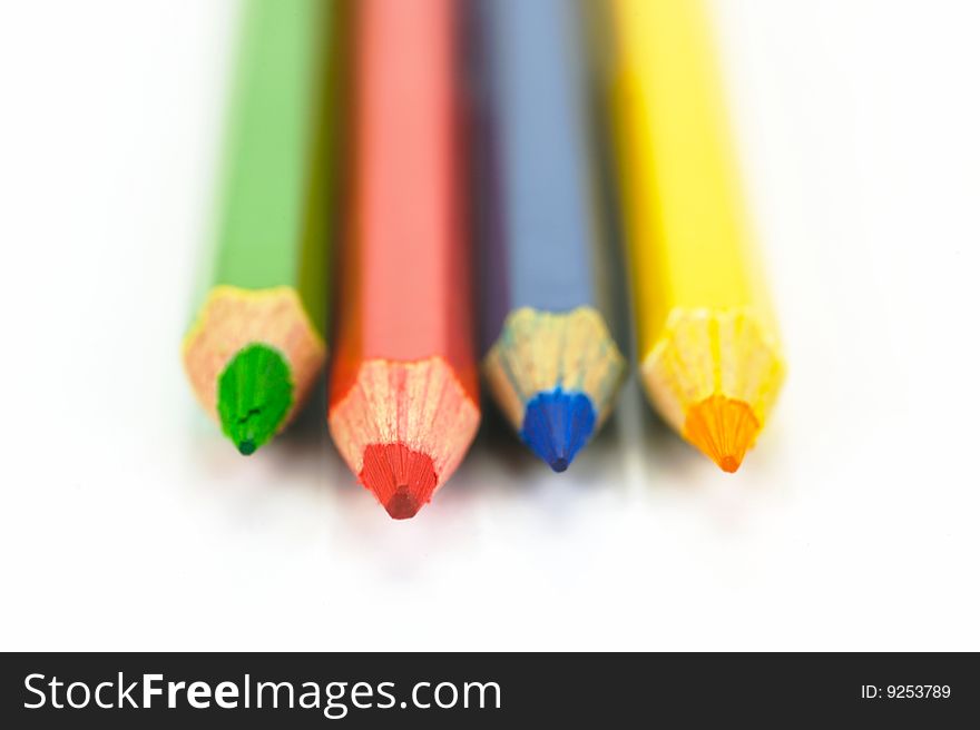 Colored Pencils isolated against a white background. Colored Pencils isolated against a white background