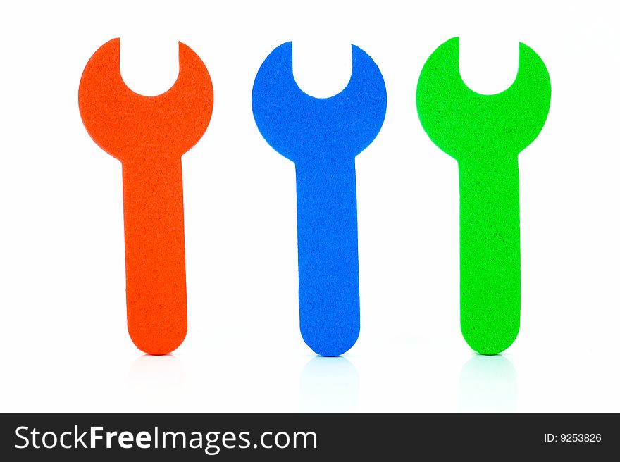 Construction spanner symbols isolated against a white background. Construction spanner symbols isolated against a white background