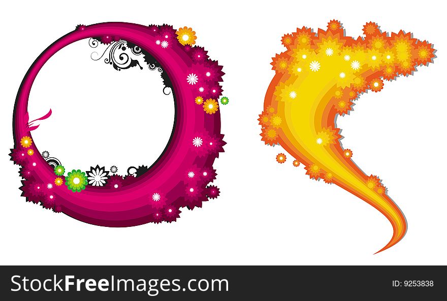 Two abstract ornament pattern design.vector illustrations.