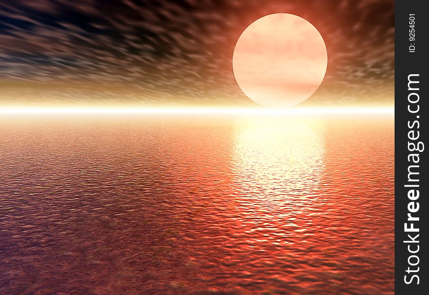 Red 3d sunset