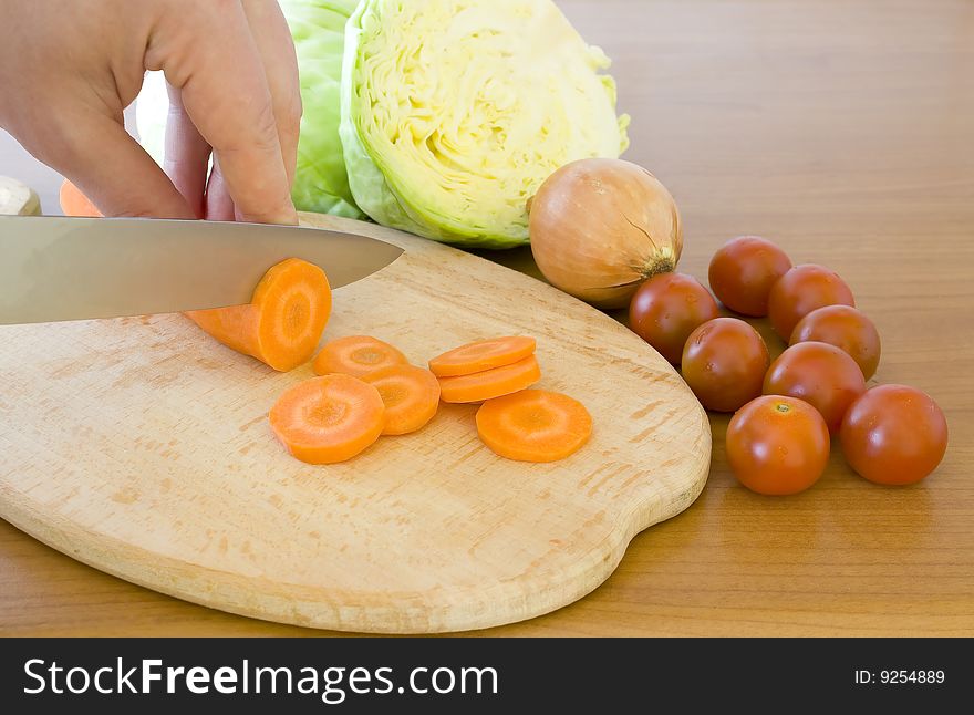 Fresh vegetables on cutting board