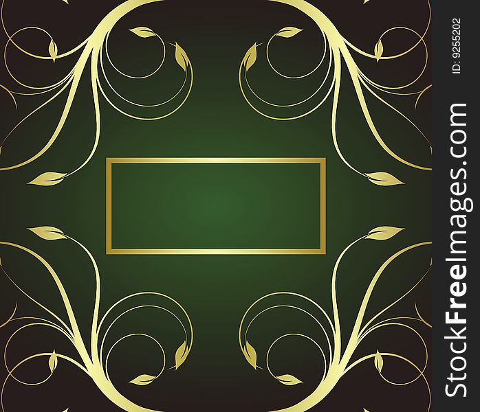 Gold design background with frame for text (vector)