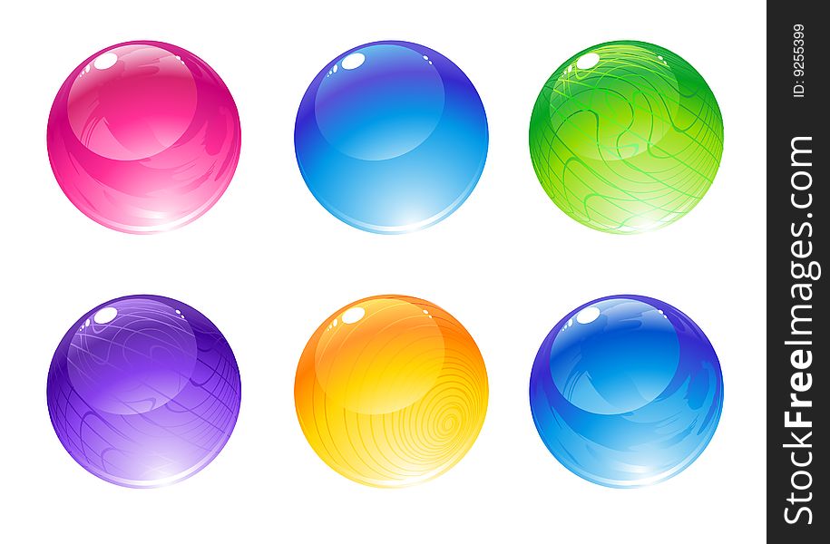 Vector illustration of the beautiful decoration balls set.