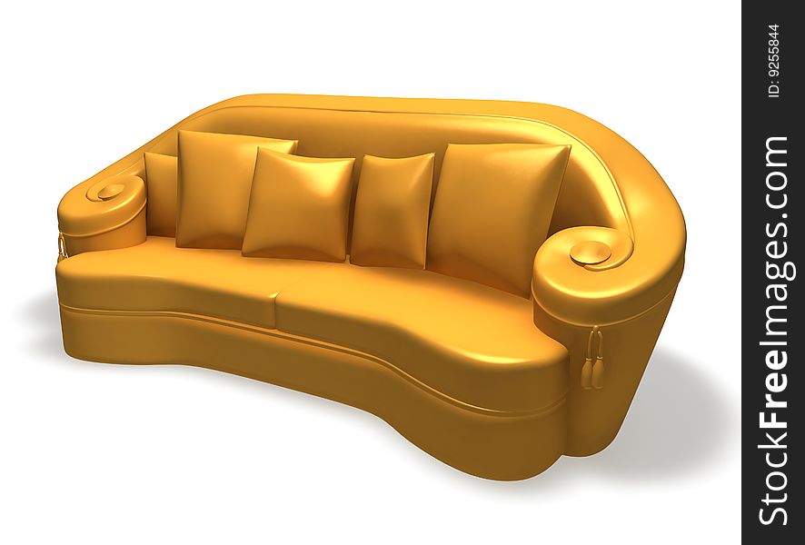 Isolated Couch With Pillows