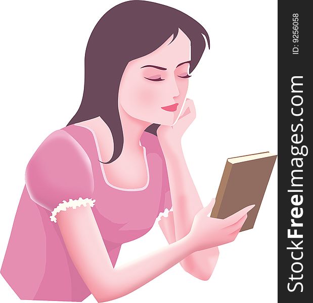 A woman recollect her teenage time by flicking through her old diary. A woman recollect her teenage time by flicking through her old diary