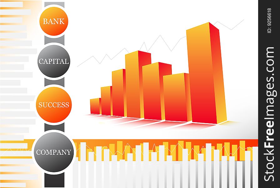 Vector illustration of orange graph