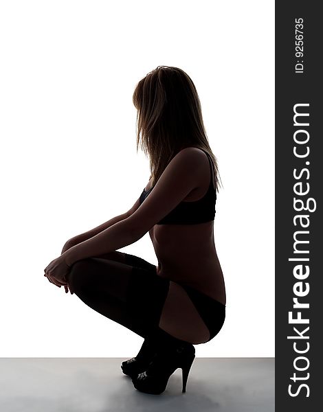 Silhouette of young sport girl. Silhouette of young sport girl