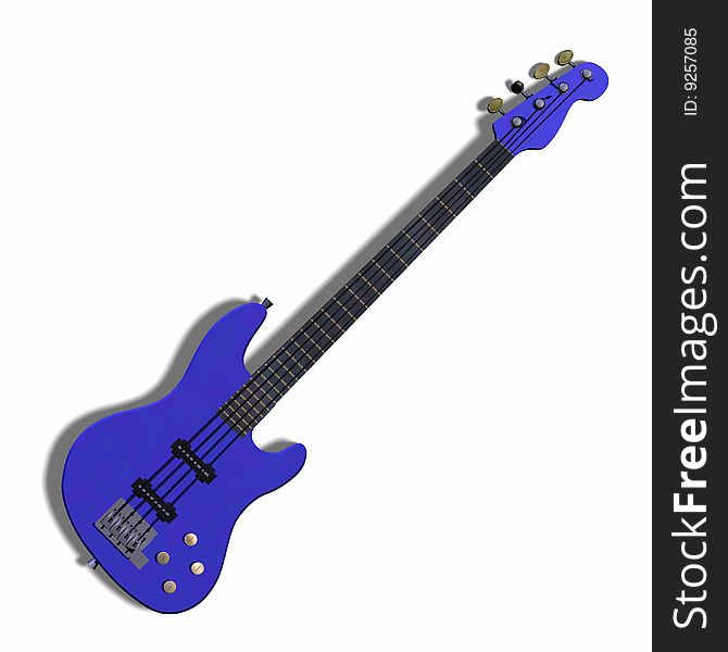 Image of electric bass with shadow and Clipping Path