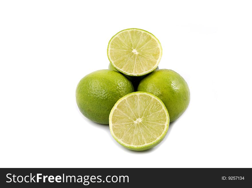 Green lime of the white background