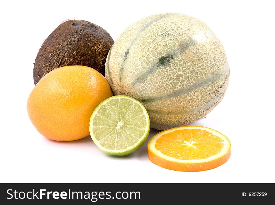 Composition fruit of the withe background. Composition fruit of the withe background