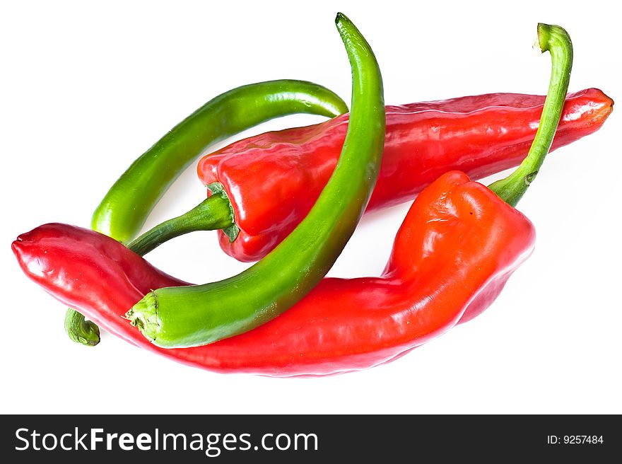 Red and green chili pepper