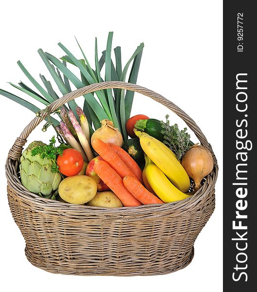 A basket of fresh vegetables