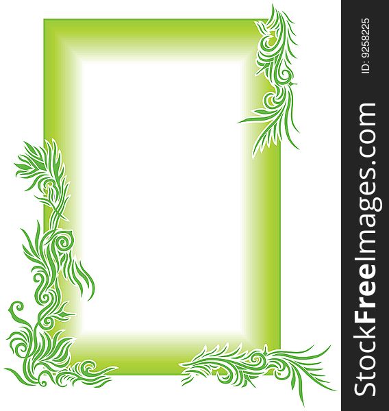 Fresh Green Vintage Ornament - Template Border Vector. Fresh Green Vintage Ornament - Template Border Vector