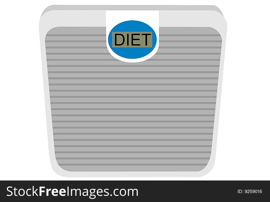 A isolated diet scale on white