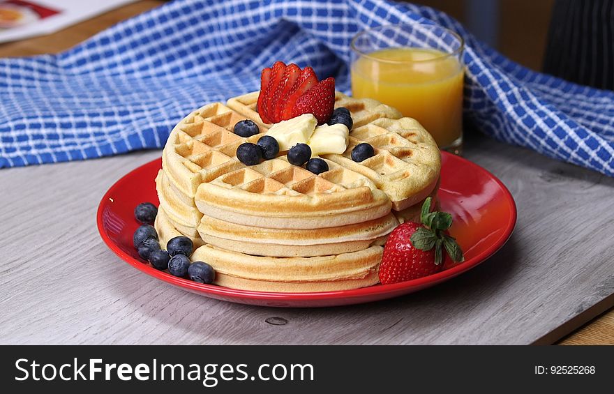 Waffles With Fresh Berries