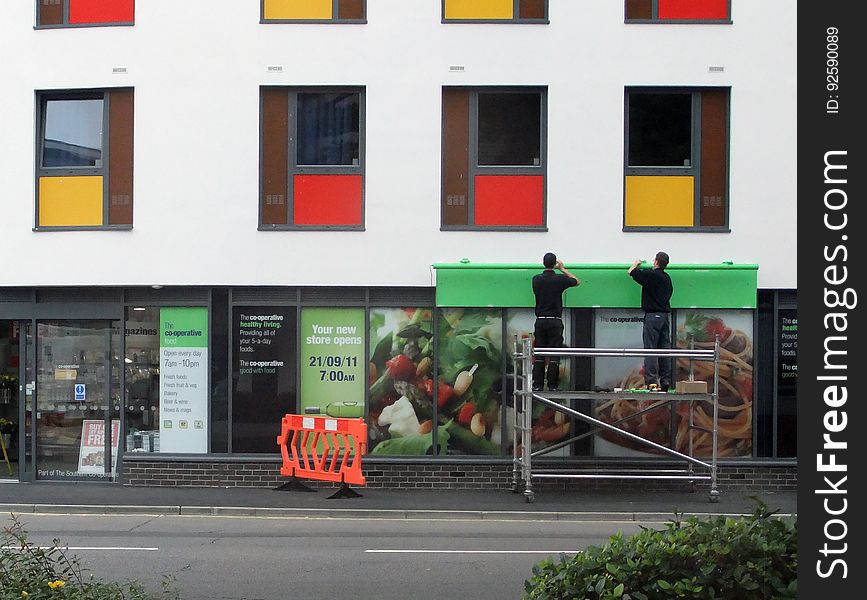 New Southern Co-operative shop in a brand new building, stocked up and nearly ready for opening the following day. Just time to get the sign up...!. New Southern Co-operative shop in a brand new building, stocked up and nearly ready for opening the following day. Just time to get the sign up...!