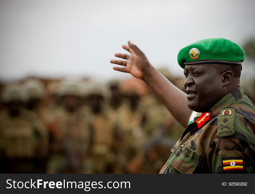 African Union Mission in Somalia &#x28;AMISOM&#x29; Force Commander Lt. Gen. Andrew Gutti addresses Ugandan soldiers serving with the AU operation 5 June in Afgoye located 30km to the west of the Somali capital Mogadishu. AMISOM supporting Somali National Army &#x28;SNA&#x29; forces recently liberated the Afgoye Corridor from the Al Qaeda-affiliated extremist group Al Shabaab, pushing them further away from Mogadishu and opening up the free flow of goods and produce between the fertile agricultural area surrounding Afgoye and the Somali capital. AU-UN IST PHOTO / STUART PRICE. African Union Mission in Somalia &#x28;AMISOM&#x29; Force Commander Lt. Gen. Andrew Gutti addresses Ugandan soldiers serving with the AU operation 5 June in Afgoye located 30km to the west of the Somali capital Mogadishu. AMISOM supporting Somali National Army &#x28;SNA&#x29; forces recently liberated the Afgoye Corridor from the Al Qaeda-affiliated extremist group Al Shabaab, pushing them further away from Mogadishu and opening up the free flow of goods and produce between the fertile agricultural area surrounding Afgoye and the Somali capital. AU-UN IST PHOTO / STUART PRICE.