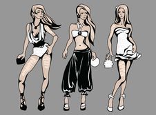 The Sketch Of A Summer Female Fashion Royalty Free Stock Photos The Sketch Of A Summer Female Fashion Royalty Free Stock Photos