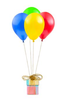 Balloons And Gift Royalty Free Stock Photo Balloons And Gift Royalty Free Stock Photo