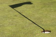 Golf Field Showing The Hole And The Flag Shadow Royalty Free Stock Photos Golf Field Showing The Hole And The Flag Shadow Royalty Free Stock Photos