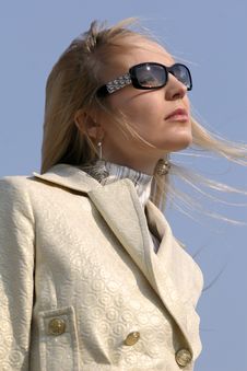 Sad Woman In Sunglasses Stock Photography