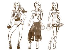 The Sketch Of A Summer Female Fashion Stock Photo The Sketch Of A Summer Female Fashion Stock Photo