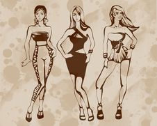 The Sketch Of A Summer Female Fashion Royalty Free Stock Images The Sketch Of A Summer Female Fashion Royalty Free Stock Images