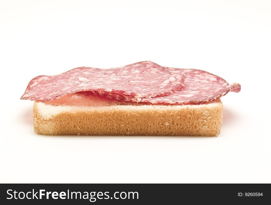 Bread with salami