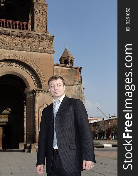 The tourist in Echmiadzin - spiritual centre of Armenia and the seat of the Catholicos of All Armenians