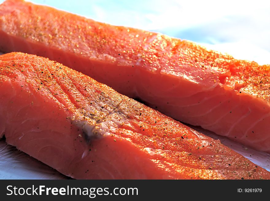 Raw Salmon Flesh