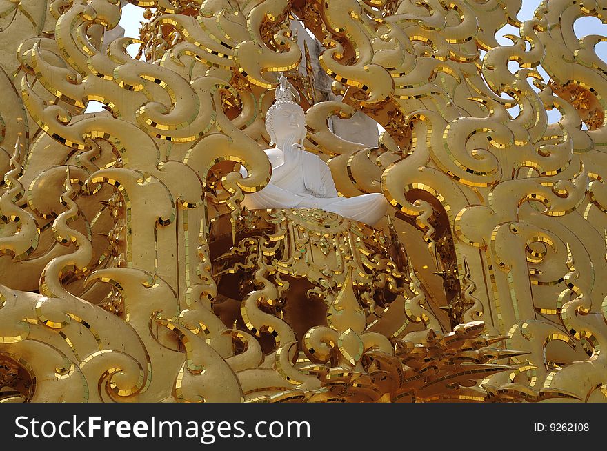 White Buddha, Gold Buddha, Thai, Thailand