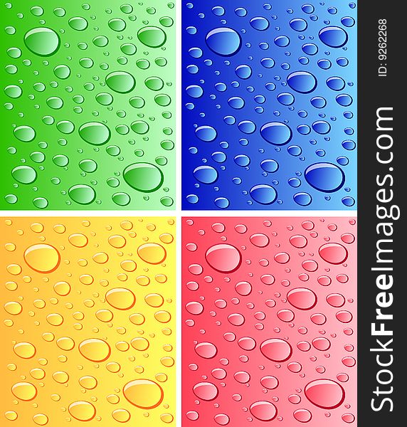 Color wet surfaces (green, blue, yellow, red)