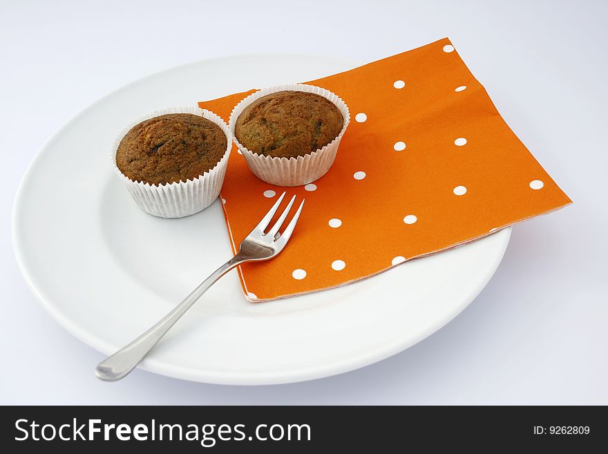 Fresh baked Muffins on a dish