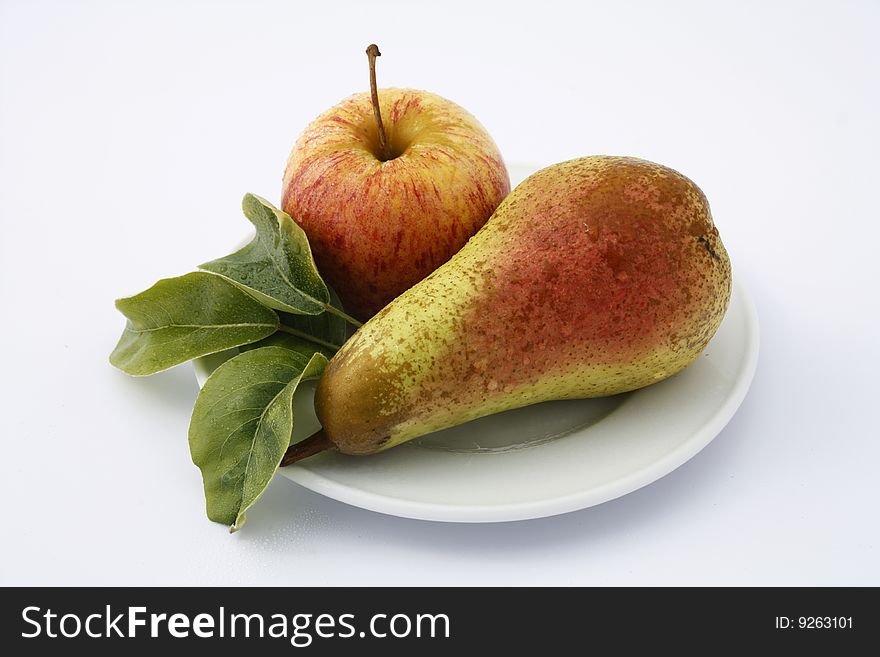 An apple and a pear. An apple and a pear
