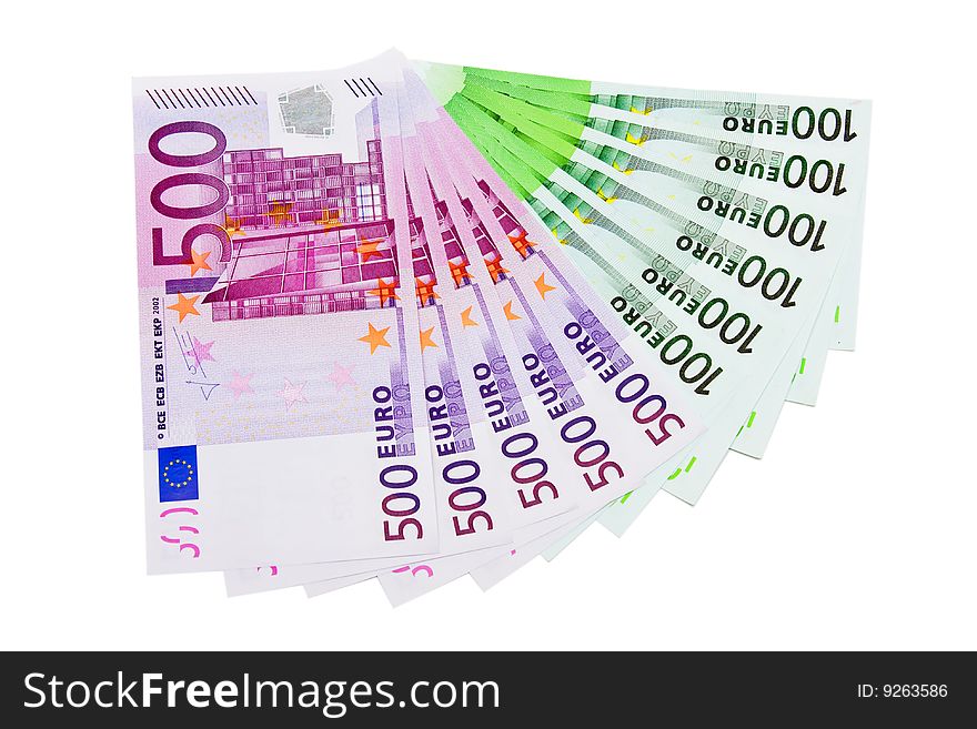 Set Of Euro Bank Notes