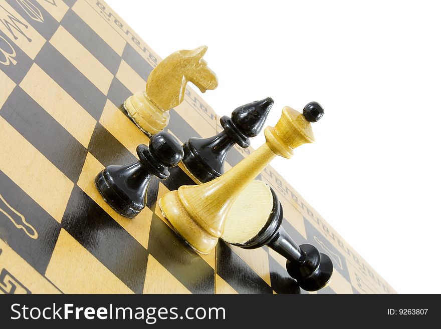Chess ï¿½ game over. isolated on white background