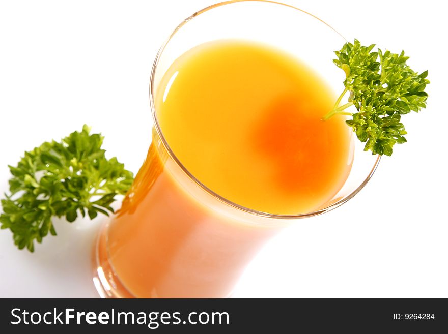 Fresh and tasty carrot juice