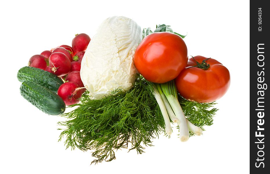 Heap of various vegetables, isolated on white