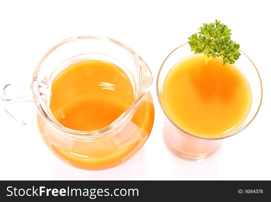 Fresh and tasty carrot juice