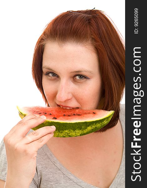 Woman Eating Water Melon