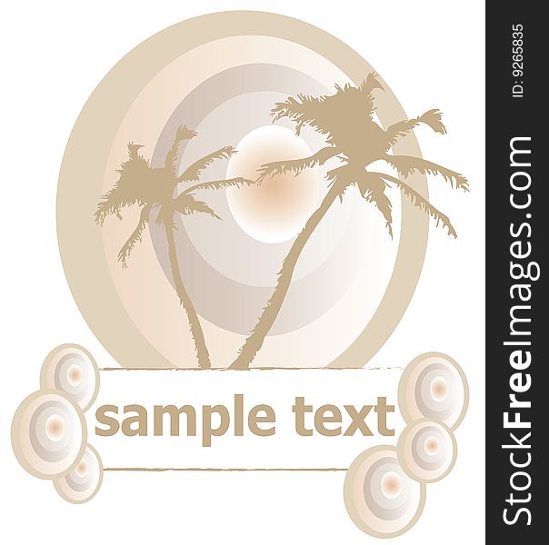 tropical summer - nice vector illustration with palms and space for text. tropical summer - nice vector illustration with palms and space for text