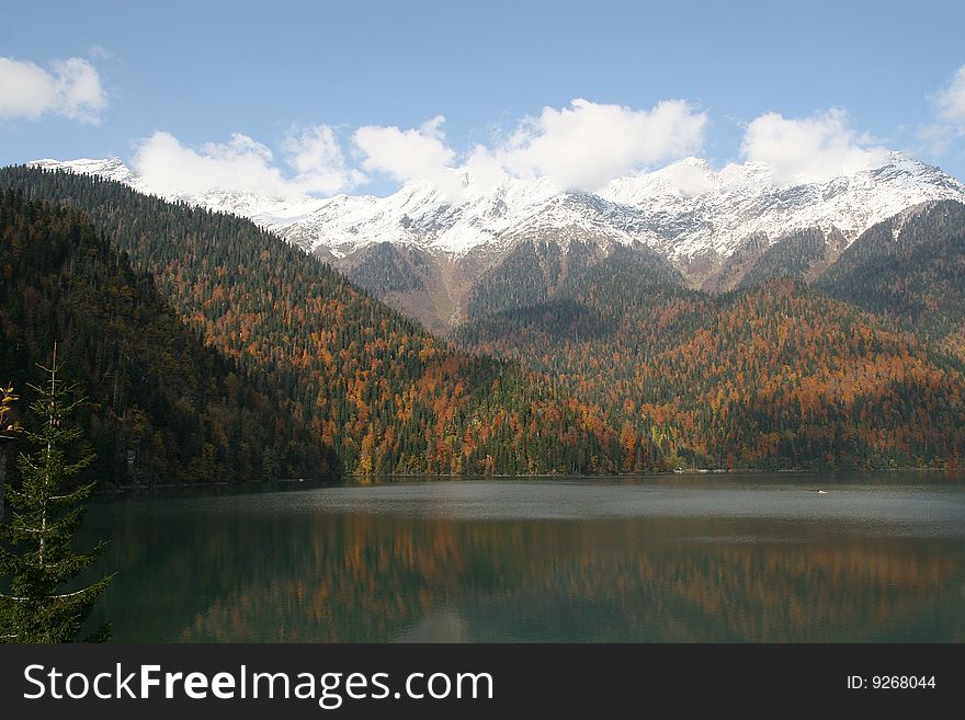 Lake Ritsa in a mountain part of Abkhazia. Lake Ritsa in a mountain part of Abkhazia