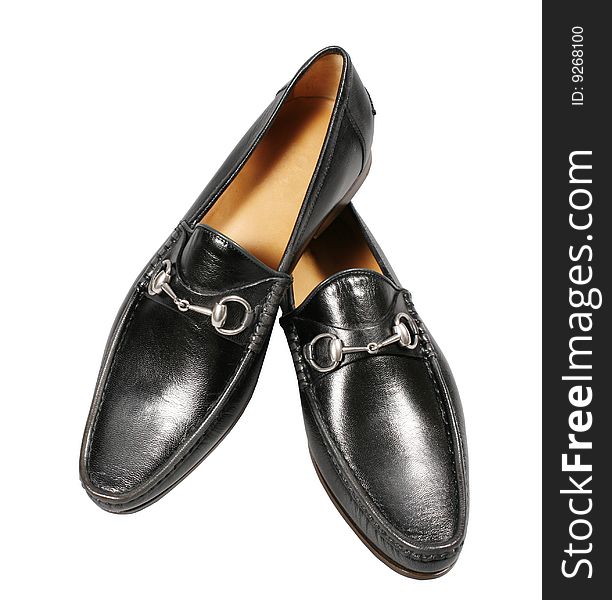 Classic black shoes with clipping path