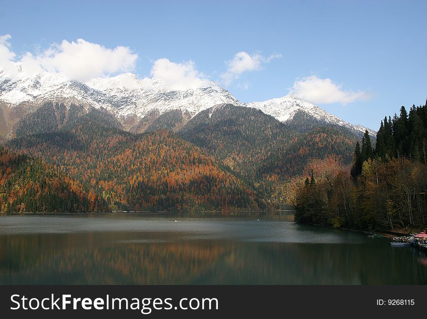 Lake Ritsa in a mountain part of Abkhazia. Lake Ritsa in a mountain part of Abkhazia