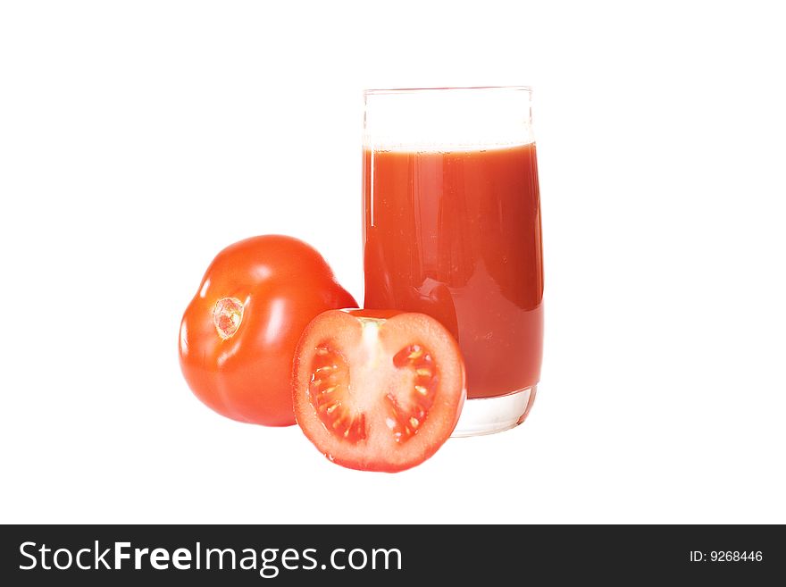Juice tomato isolated on white background